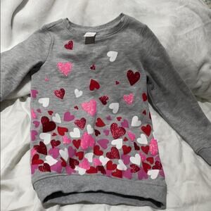 Gymboree 4 grey w/ hearts sweatshirt worn once